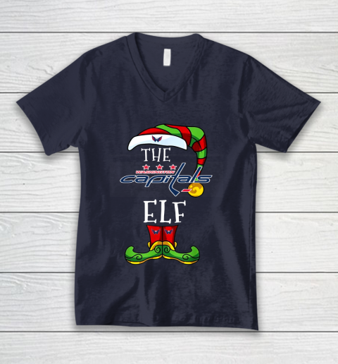 Washington Capitals Christmas ELF Funny NHL V-Neck T-Shirt 2