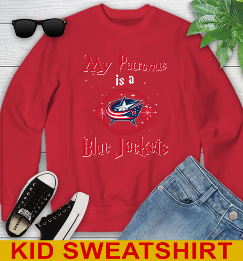 NHL Hockey Harry Potter My Patronus Is A Columbus Blue Jackets Youth Sweatshirt 7