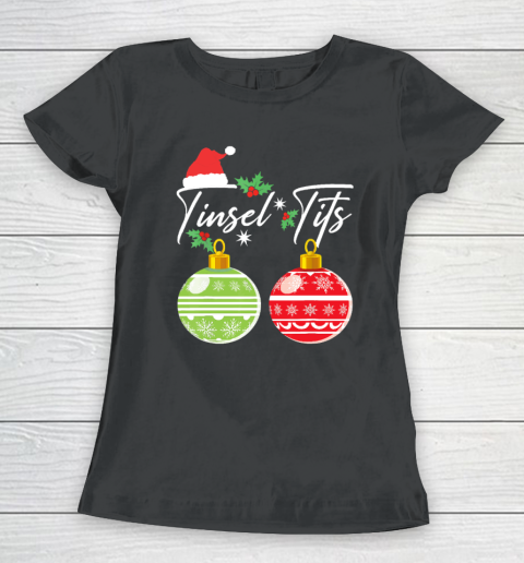 Jingle Balls Tinsel Tits Christmas Matching Couple Funny Women's T-Shirt