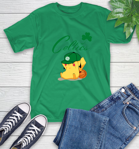 NBA Pikachu Basketball Sports Boston Celtics T-Shirt 7
