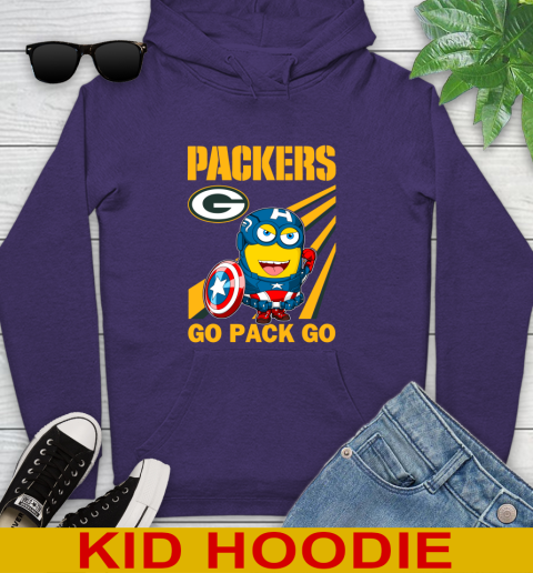 NFL Football Green Bay Packers Captain America Marvel Avengers Minion Shirt Youth Hoodie 5