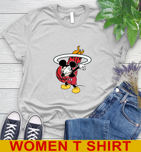 Miami Heat NBA Basketball Dabbing Mickey Disney Sports Women's T-Shirt