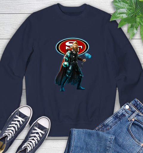 NFL Thor Avengers Endgame Football San Francisco 49ers Sweatshirt 3