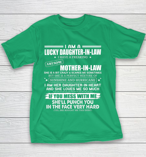 Lucky Daughter In Law Have A Freaking Awesome Mother In Law Youth T-Shirt 3