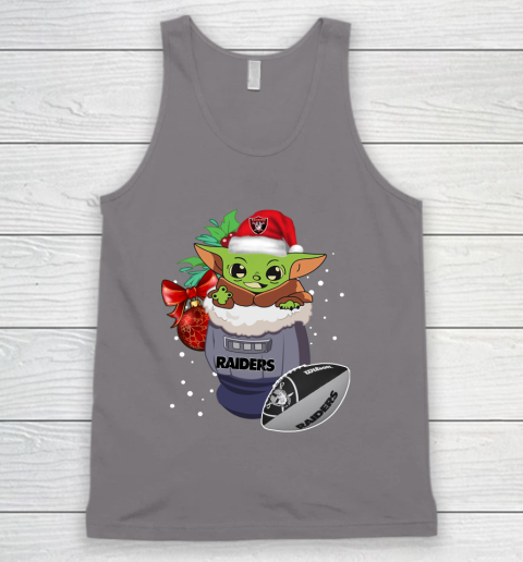 Oakland Raiders Christmas Baby Yoda Star Wars Funny Happy NFL Tank Top 7