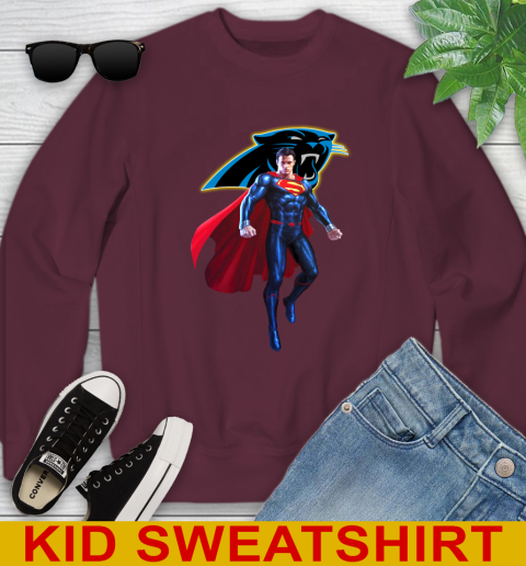 NFL Superman DC Sports Football Carolina Panthers Youth Sweatshirt 5