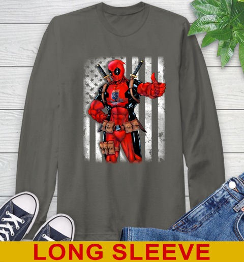 MLB Baseball Kansas City Royals Deadpool American Flag Shirt Long Sleeve T-Shirt 10