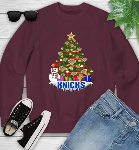 New York Knicks Merry Christmas NBA Basketball Sports Youth Sweatshirt 5