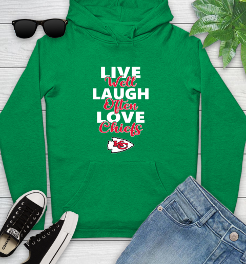 NFL Football Kansas City Chiefs Live Well Laugh Often Love Shirt Youth Hoodie 7