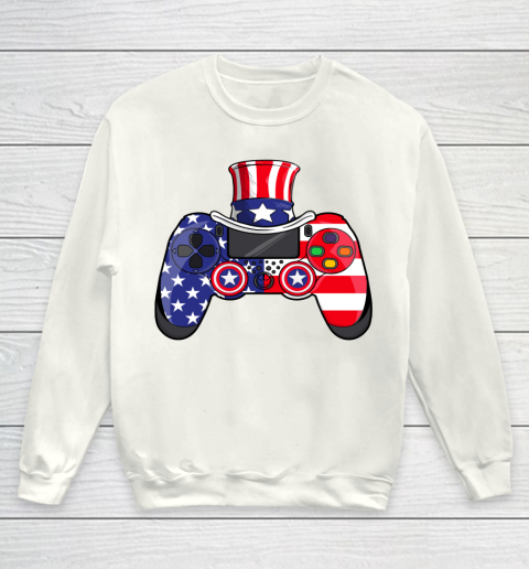 American Flag Video Game 4th Of July Boys Kids Teens Gamer Youth Sweatshirt