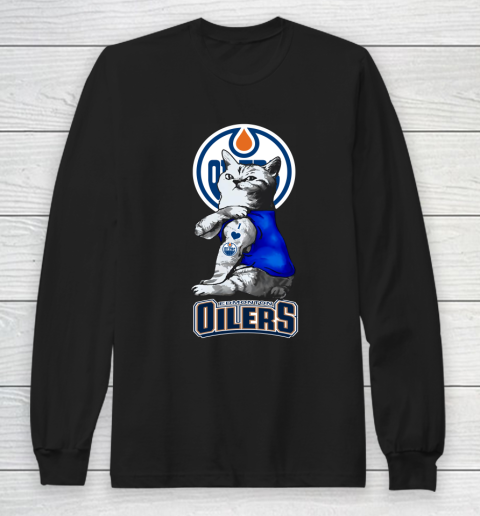 NHL My Cat Loves Edmonton Oilers Hockey Long Sleeve T-Shirt
