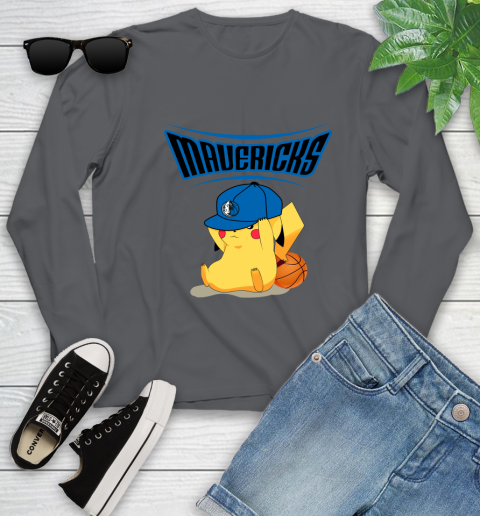 NBA Pikachu Basketball Sports Dallas Mavericks Youth Long Sleeve 8