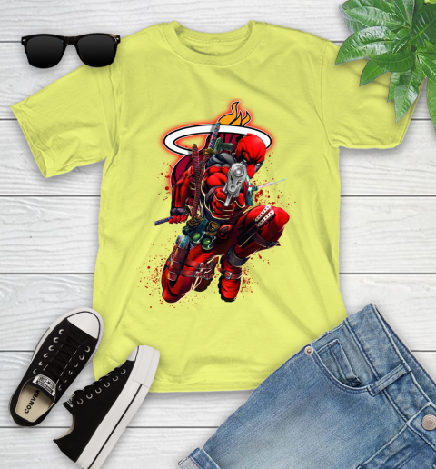 NBA Deadpool Marvel Comics Sports Basketball Miami Heat Youth T-Shirt 8
