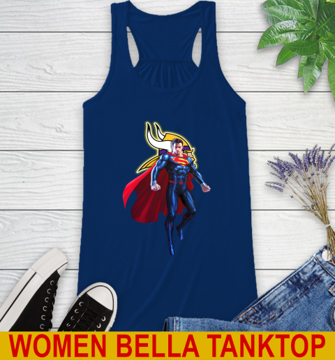 NFL Superman DC Sports Football Minnesota Vikings Racerback Tank 9