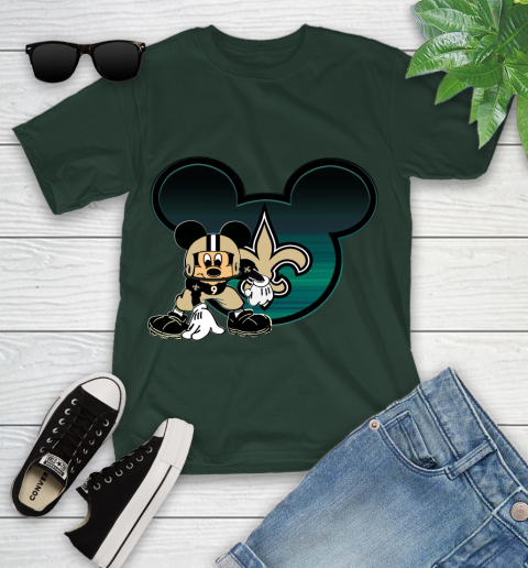 NFL New Orleans Saints Mickey Mouse Disney Football T Shirt Youth T-Shirt 5