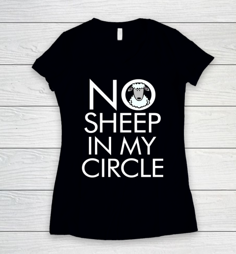 No Sheep In My Circle Funny Women's V-Neck T-Shirt