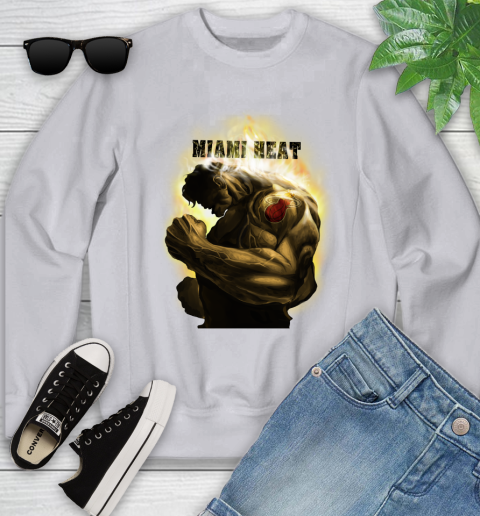 Miami Heat NBA Basketball Hulk Marvel Avengers Sports Youth Sweatshirt 3