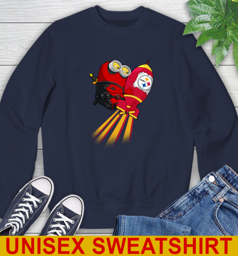 NFL Football Pittsburgh Steelers Deadpool Minion Marvel Shirt Sweatshirt 2