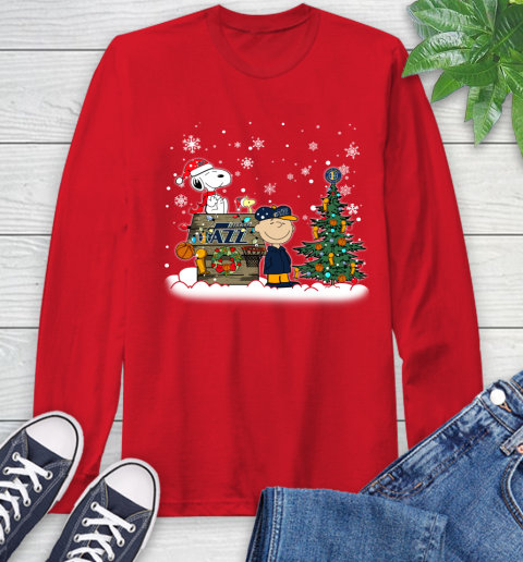 Utah Jazz NBA Basketball Christmas The Peanuts Movie Snoopy Championship Long Sleeve T-Shirt 11