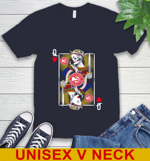 NBA Basketball Atlanta Hawks The Queen Of Hearts Card Shirt V-Neck T-Shirt 2