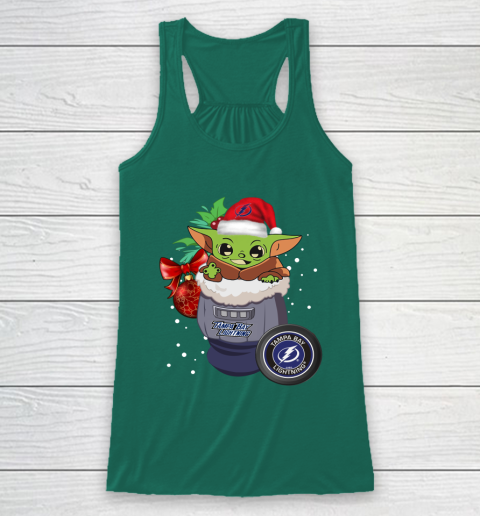 Tampa Bay Lightning Christmas Baby Yoda Star Wars Funny Happy NHL Racerback Tank 6