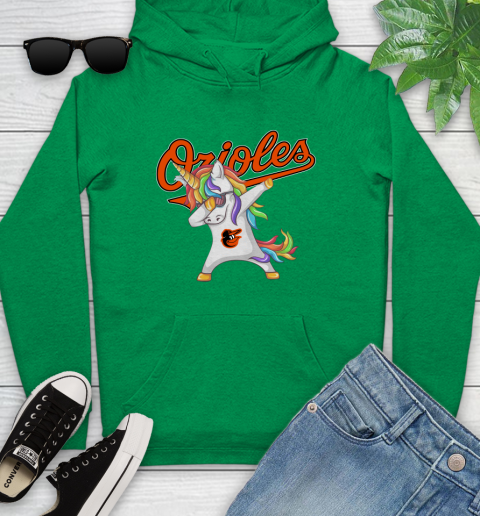 Baltimore Orioles MLB Baseball Funny Unicorn Dabbing Sports Youth Hoodie 7