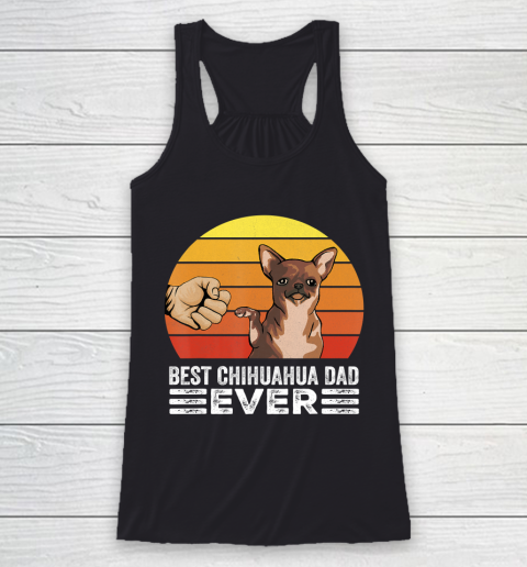 Father gift shirt Retro Vintage Best Chihuahua Dad Ever Dog Lover Gift T Shirt Racerback Tank