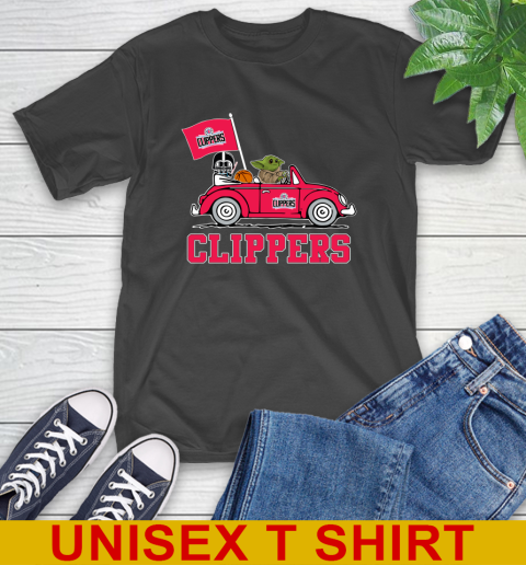 NBA Basketball LA Clippers Darth Vader Baby Yoda Driving Star Wars Shirt T-Shirt 2