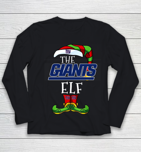 New York Giants Christmas ELF Funny NFL Youth Long Sleeve