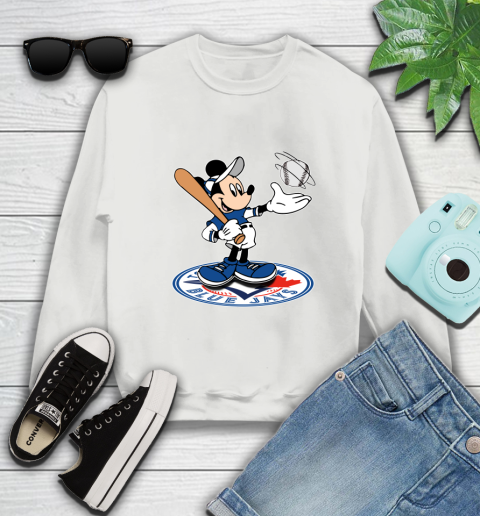 MLB Baseball Toronto Blue Jays Cheerful Mickey Disney Shirt Sweatshirt 5
