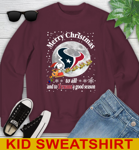 Houston Texans Merry Christmas To All And To Texans A Good Season NFL Football Sports Youth Sweatshirt 4