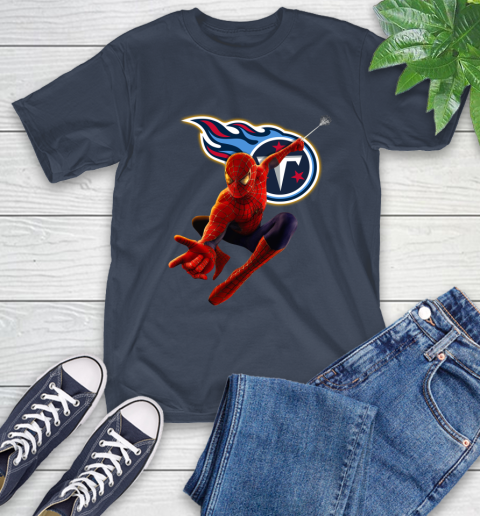 NFL Spider Man Avengers Endgame Football Tennessee Titans T-Shirt 4