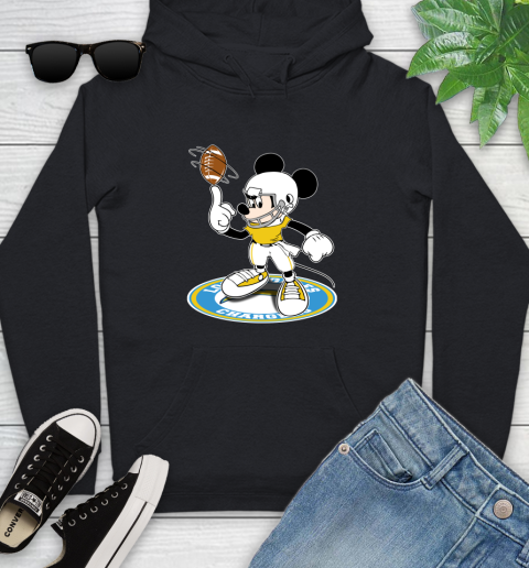 NFL Football Los Angeles Chargers Cheerful Mickey Disney Shirt Youth Hoodie