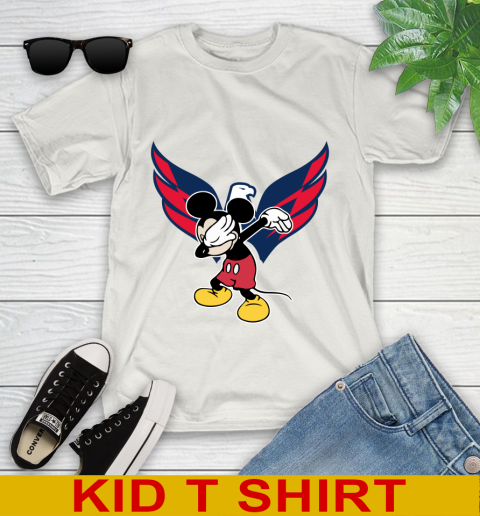 Washington Capitals NHL Hockey Dabbing Mickey Disney Sports Youth T-Shirt 12