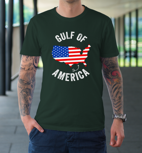 Gulf of USA America Funny Gulf of Mexico USA Flag Map July 4th T-Shirt 3