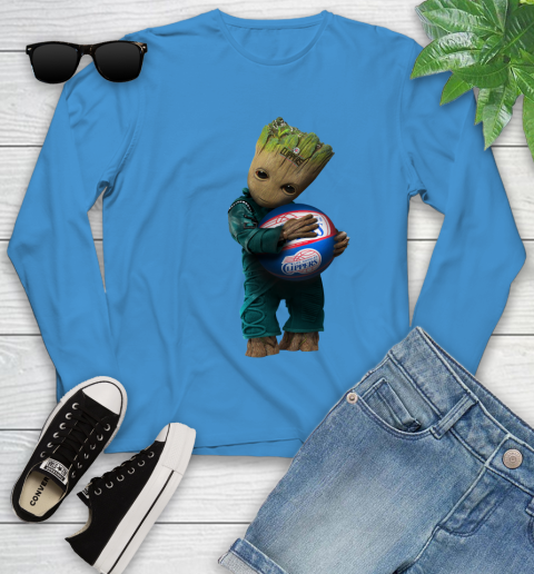 NBA Groot Guardians Of The Galaxy Basketball Sports Los Angeles Clippers Youth Long Sleeve 7