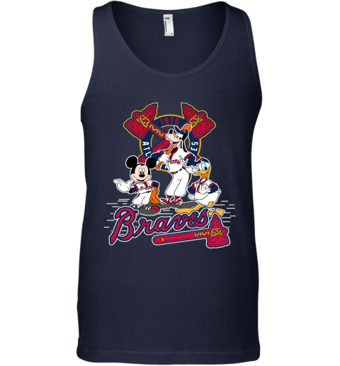 MLB Atlanta Braves Mickey Mouse Donald Duck Goofy Baseball T Shirt