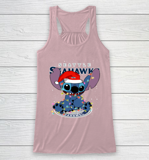 Seattle Seahawks NFL Football noel stitch Christmas Racerback Tank 5