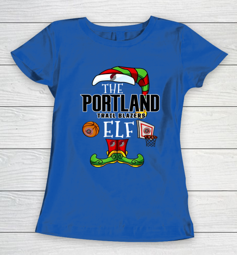 Portland Trail Blazers Christmas ELF Funny NBA Women's T-Shirt 8