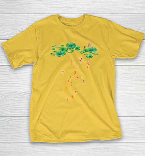 Watercolor Japanese Koi Fish Goldfish Lily Pad Lotus Leaf Beauty Youth T-Shirt 4