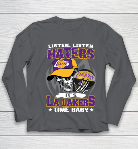 Listen Haters It is LAKERS Time Baby NBA Youth Long Sleeve 6