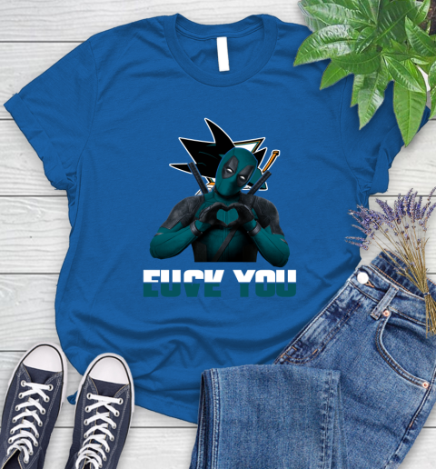 NHL San Jose Sharks Deadpool Love You Fuck You Hockey Sports Women's T-Shirt 12