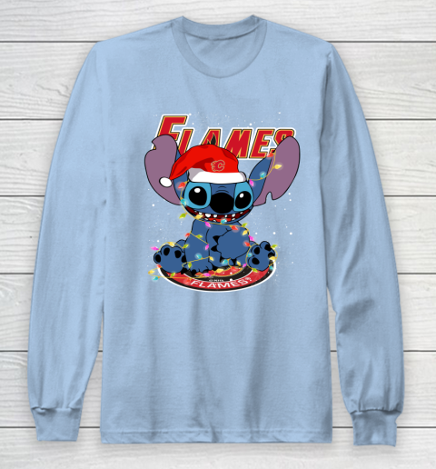 Calgary Flames NHL Hockey noel stitch Christmas Long Sleeve T-Shirt 5