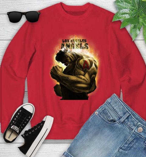 Los Angeles Angels MLB Baseball Hulk Marvel Avengers Sports Youth Sweatshirt 8