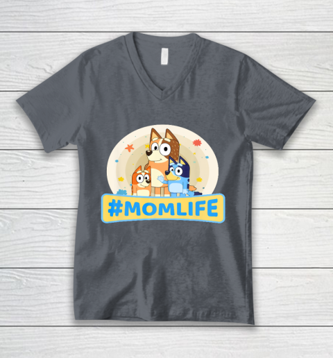 Bluey Mom Family For Life V-Neck T-Shirt 4