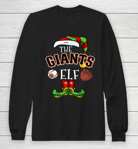 San Francisco Giants Christmas ELF Funny MLB Long Sleeve T-Shirt