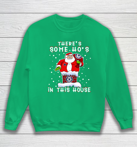 Dallas Cowboys Christmas There Is Some Hos In This House Santa Stuck In The Chimney NFL Sweatshirt - Image 6