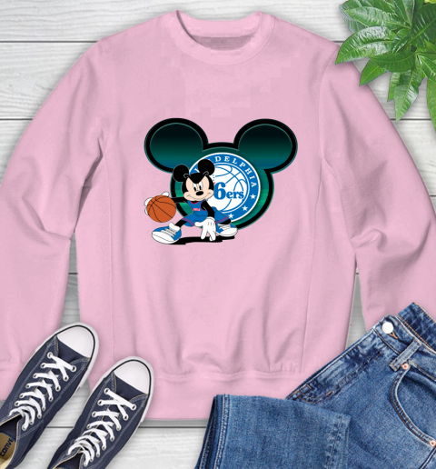 NBA Philadelphia 76ers Mickey Mouse Disney Basketball Sweatshirt 9