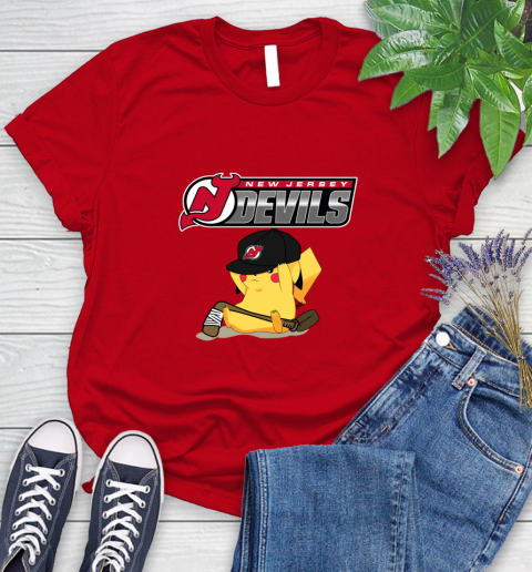 NHL Pikachu Hockey Sports New Jersey Devils Women's T-Shirt 9