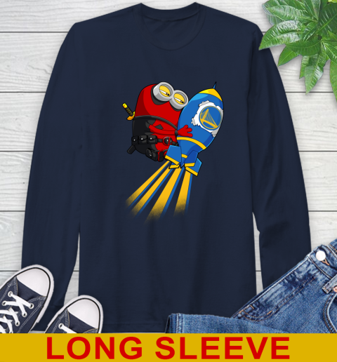 NBA Basketball Golden State Warriors Deadpool Minion Marvel Shirt Long Sleeve T-Shirt 3